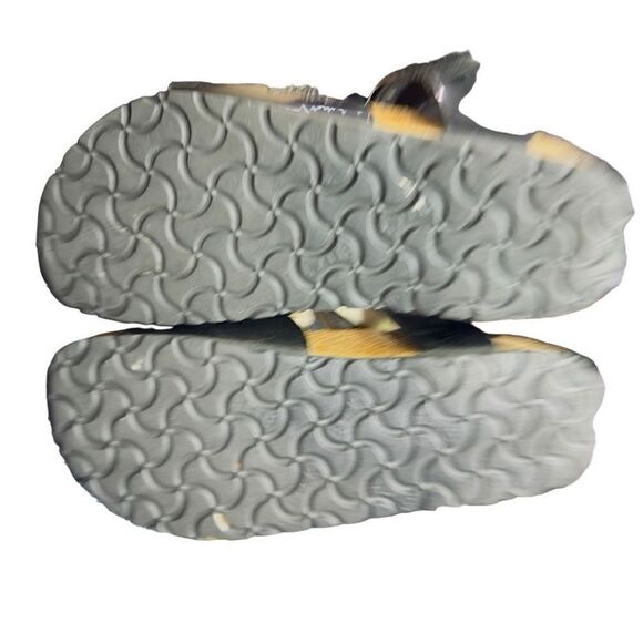 BIRKENSTOCK Florida Shoes Leather Birko-Flor Suede Black Patent Leather Sandals - Picture 4 of 4